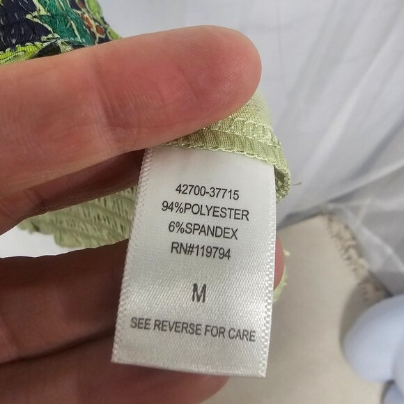 One World Blouse Green Boho Embroidered Sequin Festival Hippie M - Picture 11 of 13